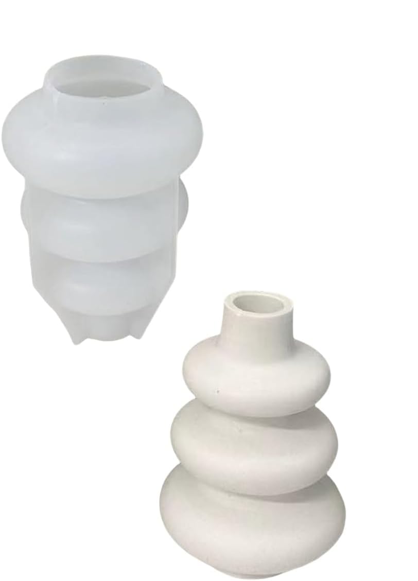 RKPM HOMES Round Vase Resin Mold I Circle Shape Pillar Casting Plaster Silicone Epoxy Mould I Succulent Concrete Molds for DIY Handmade Ornament Storage Pen Holder Flowers Pot Home Décor (Small)-picture-29