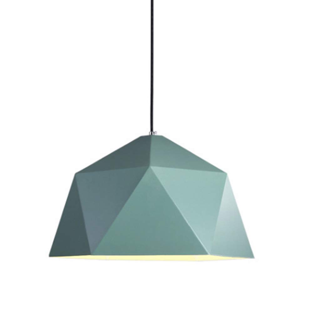 CSXSXAUO Chandelier Nordic Personality Color Macarons Pendant Light E27 Single Head Multilateral Rhombus Lamp Decor (Color : Green) Star of