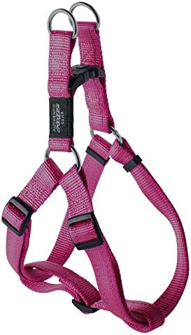 Reflective Adjustable Dog Step in Harness for Large Dogs; matching collar and leash available, Pink