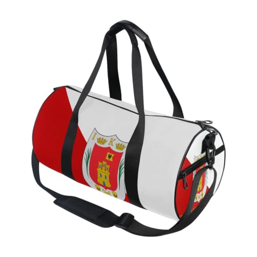 Bolsa de deporte para hombres y mujeres con la bandera de Tlaxcala, macuto de lona ligero