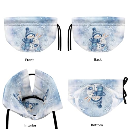 Image of Snowman Rabbit Print Teapot Cozy Breakfast Warmer Soft Fabric Dustproof Tea Pot Cozies Easy to Clean and Portable Christmas Decoration for Home, Blue