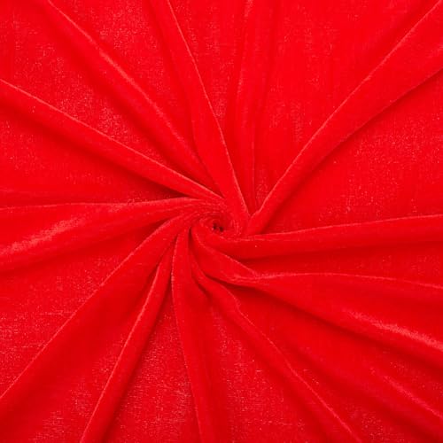 CABODYALS Tela de Terciopelo Rojo Premium de 1 68 m Y 1 m Por Yarda Tela de Terciopelo Vintage Arrugado Cuadrada Elástica Suave Y Ancha para Coser Accesorios de Ropa Decoración para el Hogar Fiestas d