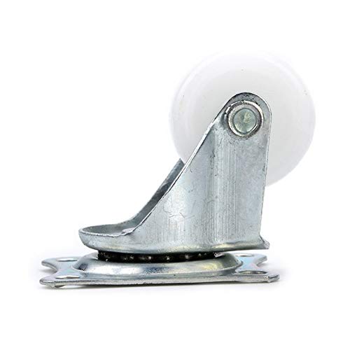 Ruedas, Ruedas giratorias universales de 10 kg para Muebles, Ruedas de 1 Pulgada, Ruedas Blancas de Nailon PP con Doble rodamiento de Rodillos para cto de Plataforma.