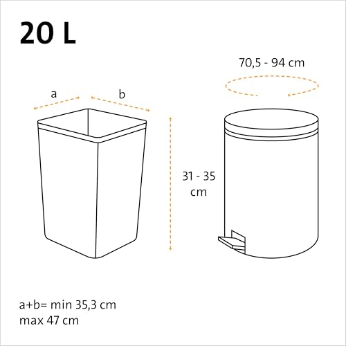 Swirl Reißfest & Dicht Tragegriff Müllbeutel 20L (4 x 20 Beutel), tropfsichere Müllsäcke für den Hausmüll… – Ansicht 5