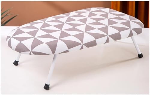 Image of Handcuffs Ironing Board Tabletop Ironing Stand with Foldable Legs | Portable Mini Iron Table for Small Spaces Dorms & Laundry Rooms (Grey /White)