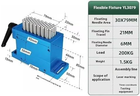 Universal CNC Assembly Flexible Claw Fixture, 304 Stainless Steel Clamp with 21mm Needles, 200KG Load Capacity, 6mm Diameter - Versatile Tool for Precision Work