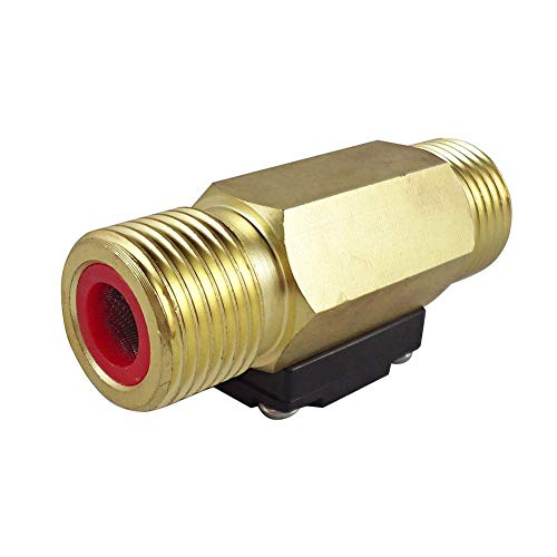 DIGITEN FS-C01 G1/2" BSP Male Thread Brass Water Flow Switch with Filter 1-30L/min, 0-2A/ 0-220V(AC or DC)