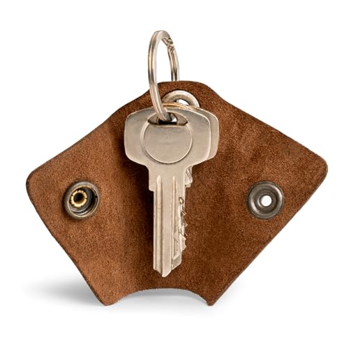 Image of Hide & Drink Full Grain Leather Wrap Keychain, Organizer Snap Closure, Key Ring Cover, Silencer Sleeve Key Holder for Men