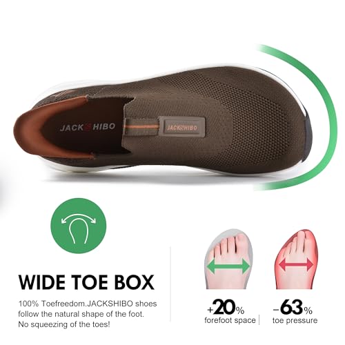 Image of Men Slip in Free up Hands Shoe Wide Toe Box Arch Support Orthopedic Walking