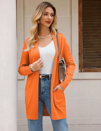 Image of GRACE KARIN Long Cardigan for Women Lightweight Open Front with Pockets | Oversized Cardigan Sweaters for Women, Soft Knit, Casual Fall Clothes, Layering Piece for Fall, Winter & Office Wear