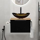 STYLE CLASSIQUE ET ROBUSTE ：Fabriqué en bois MDF de haute qualité résistant à l'humidité et en supports métalliques robustes, avec un design classique marron et noir, ce meubles de rangement de salle de bains est durable et élégamment sophistiqué. La porte rabattable de l'armoire est facile d'accès et convient aux salles de bains et aux toilettes des hôtels, bureaux, bars, restaurants et autres