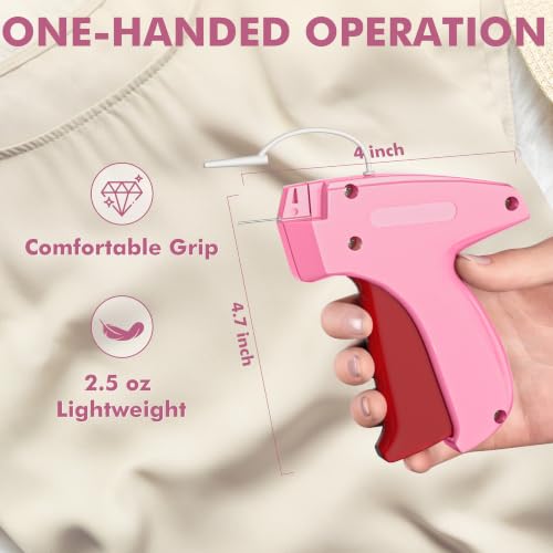 Image of Stitch Gun for Clothes, Tagging Gun, Quick Clothing Fixer, Rose | 5000 Fasteners, 0.04 inch Fine Needle, 6 Needles, Portable, Handheld, Compact, Lightweight, Easy to Use, Versatility, Durable