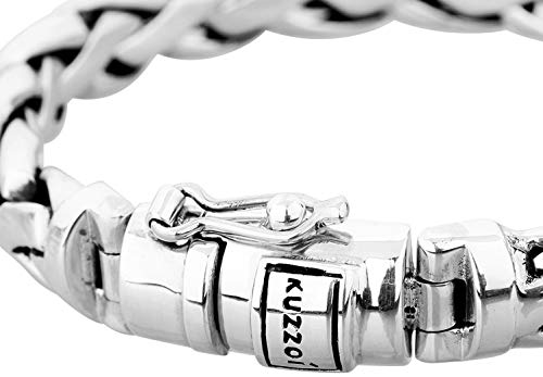 kuzzoi 925 Sterling Silver Round Byzantine Bracelet for Men, Length 8,27 inch - 9,05 inch, Width 0,39 inch, 2.11 oz - Image 3