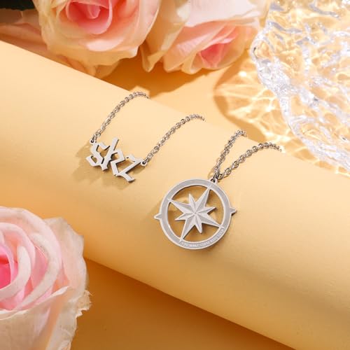Skz's Necklace Set Stray Inspired Merch Compass Necklace Pendant Jewelry for Stay Fans Gifts4