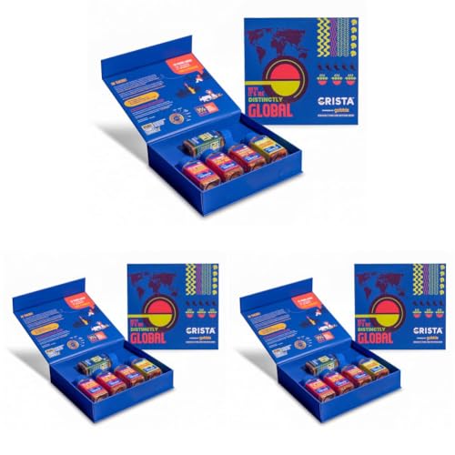 Image of CRISTA Distinctly Global Seasonings Gift Box | Festive Gifting | Harissa Spice Mix | Peri-Peri Spice Mix | Salt | Cajun Seasoning | Chilli Lime Seasoning | Diwali Gifts For Family | Pack of 15