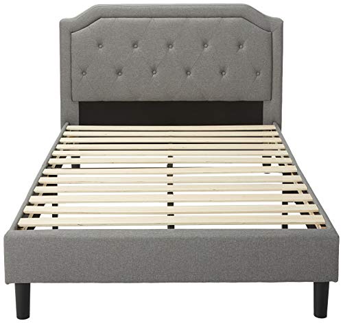 Zinus Kellen Upholstered Scalloped Platform Bed Frame, Full & 12 Inch Green Tea Memory Foam Mattress / Certipur-Us Certified / Bed-In-A-Box / Pressure Relieving, Full #TOP2