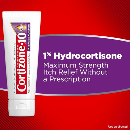 Image of Cortizone-10 Maximum Strength Intensive Healing Itch Relief Cream, 1% Hydrocortisone, Fast-Acting, Anti-Itch Cream for Bug Bites, Rash, Eczema, Psoriasis, Poison Ivy, Oak, Sumac & More