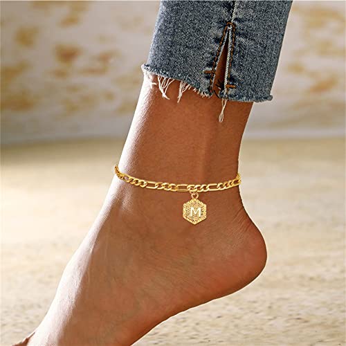 Blugy Delicate Female Foot Chain 26 Letters Single Layer Hexagons Anklet Jewelry Anklet 26 Initial Anklet Bracelets For Women Letters Anklet 1Pc #TOP2
