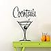Cóctel Alcohol Bebida Cáliz Logotipo de vidrio Signo Gabinete de vino Vinilo Etiqueta de la pared Calcomanía Comedor Restaurante Bar Club nocturno Cocina Decoración para el hogar Mural