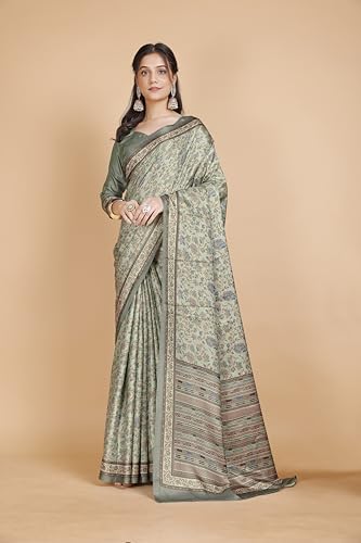 Image of Garden Vareli Pashmina Saree With Unstitched Blouse Piece