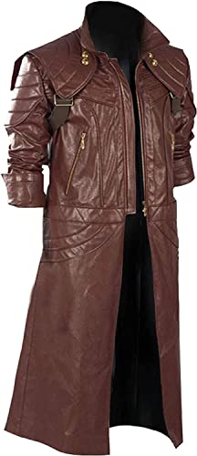 Gabardina larga Devil May Cry de cuero con capucha para tus eventos 2