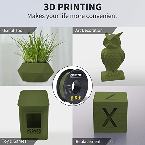 Image of GIANTARM Matte PLA, 1.75mm PLA Filament, 1KG Spool(2.2lb), Vacuum Packaging, 3D Printer Filament for Bambu Lab (Matte Green)