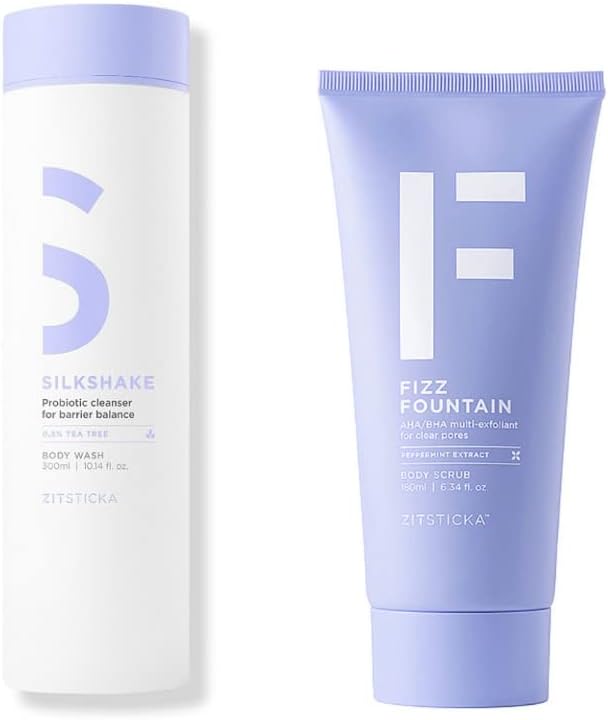 ZitSticka Body Double Acne-Prone Body Wash: A Complete Body Routine for Managing Acne-Prone Skin | Includes Silk Shake & Fizz Fountain
