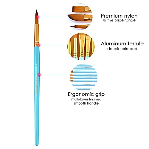 Transon Art Painting Brush Assorted Set Of 12 For Acrylic Watercolor Gouache Hobby Painting #TOP1