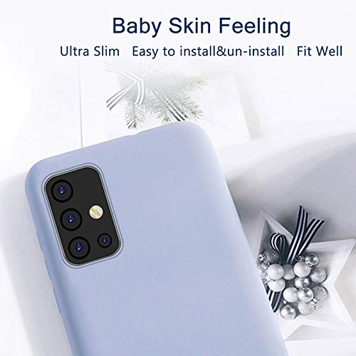 Capa Silicone Macio Colorido Azul Galaxy A51 + Película 3D Vidro 100% + Película de Câmera Lente