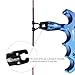 xxiaojun Compound Bow Aid Releaser and D Loop Rope，Adjustable Can Rotate 360° Thumb Release Bow Aluminum Alloy Aids，Archery Release Aids with Anti-Slip Grain. (4 Fingers-Non-Slip Spreading-Blue)