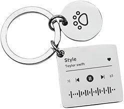 Luigi Personalized Spotify Song Keychain Square Shape With Charm,Meaningful Custom Keychain for Birthday Anniversary Present Valentine day Gift for Him/Her