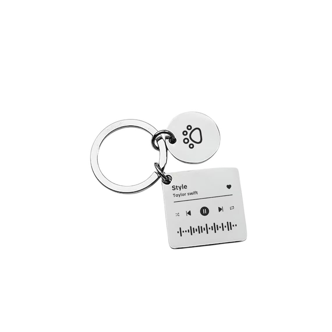 Personalized Spotify Song Keychain Square Shape With Charm,Meaningful Custom Keychain for Birthday Anniversary Present Valentine day Gift for Him/Her-image-22