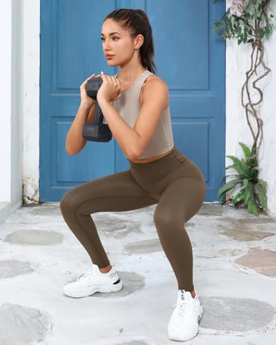 Conjunto feminino de duas peças, sem mangas, gola redonda, leggings de cintura alta, conjuntos de ro