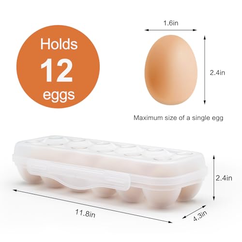 Egg Holder for Fridge, Egg Organizer for Refrigerator, Portable Egg Tray with Lid, Stackable Egg Storage with Safety Buckle (1) - Image 5