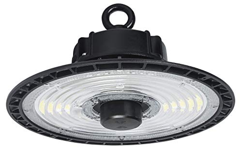 UFO - Lámpara industrial con sensores de microondas LED, 200 W, 30.000 lm, 5700-6500 K, SMD2835, luz blanca fría, IP65, ángulo de haz de 90°, lámpara industrial para estadios, garajes, fábricas Cover