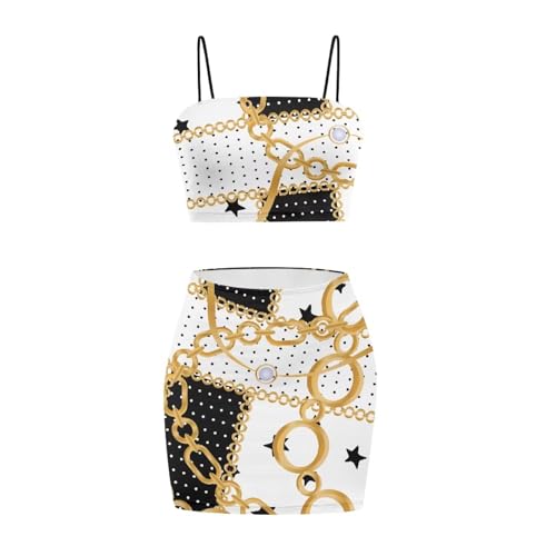 Image of 2025 Sexy Spaghetti Strap Crop Tops and Bodycon Skirt Casual 2 Piece Set S-4XL