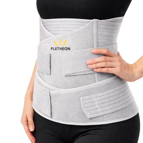 Image of PLETHEON 3 In 1 Postpartum Belly Band Post Pregnancy Abdominal Belt For Women After Birth Belly /Waist /Pelvis Wrap Postnatal Shapewear, (Fit from 30 Inch to 46 Inches of waist) (White)