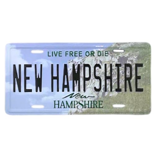 Imán de placa de licencia de New Hampshire rectangular 3.5 x 1.75 in