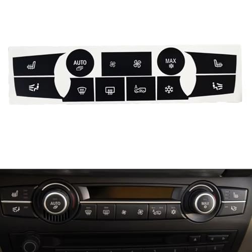 Sticker bouton auto X5 E70 résistant pour rénover le contrôle de clim