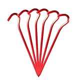 JOINPAYA 6 Stück Aluminium Zelt Heringe mit Haken Langlebige Camping Erdanker für Harte Böden Wiederverwendbar und Installieren Stabiles Outdoor Zubehör für Zelte und Pavillons