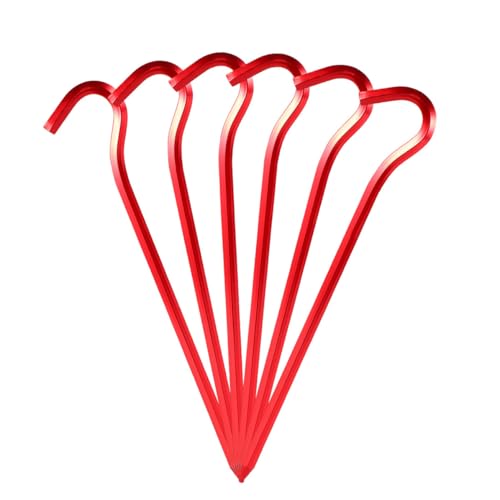 JOINPAYA 6 Stück Aluminium Zelt Heringe mit Haken Langlebige Camping Erdanker für Harte Böden Wiederverwendbar und Installieren Stabiles Outdoor Zubehör für Zelte und Pavillons