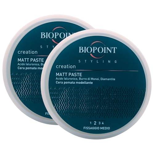 Cera Pomata Modellante Per Capelli MATT PASTE a Fissaggio Medio. Azione Idratante e Rinforzante 100ml (2 Unità)