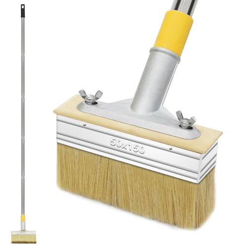 SUPERFA 6 In Decking Paint Brush with 60 in Long Handle, Deck Stain Applicator for Decking Stains, Decking Paint, Garden Paints