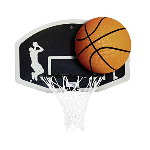 Charles Bentley Set de Baloncesto aro 45 cm y Red - Incluye Tablero de 90 cm + balón tamaño 7