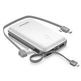 [10000mAh Kapazität] Die Gesamtkapazität des tragbaren Ladegeräts ist 10000mAh, kann das Gerät 2,5-3 Mal aufladen (je nach Akkukapazität des Geräts). Unterstützt 2 USB-Ausgänge, Micro + Type-C und Lightning-Eingang.