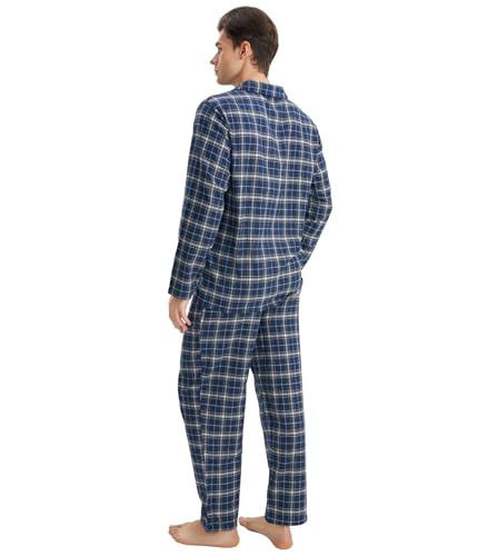 Image of DAVID ARCHY Men's Pajamas Set Flannel Pjs Sets Cotton Pajamas for Men | Ultra-Soft Loungewear Sets, Classic Plaid Sleepwear for Winter, Lounge Set with Roomy Pockets, Pijamas para Hombres