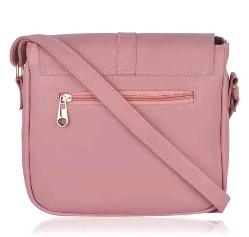 Image of Women's Faux Leather Crossbody Sling Bag, Pink, Tassel Design, Adjustable Shoulder Strap, Fashion Purse