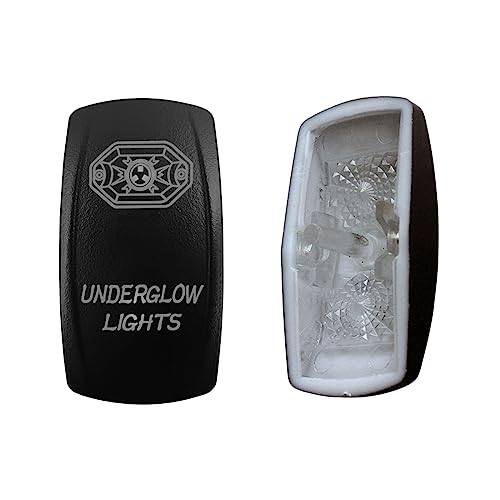 Image of Underglow Lights Laser Etched Backlit Switch Cover Cap for Car Boat Dashboard Rocker Switch