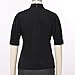 Womens Church Clergy Shirt Tab Collar Short Puff Sleeves with Cufflinks Blouse Top Black