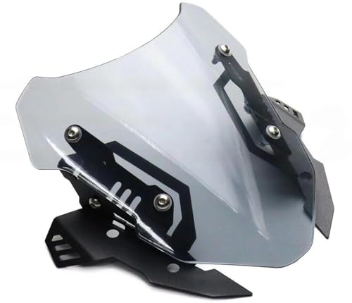 Image of Clear Clamp Windshield Visor for Bikes | Compatible with KTM Duke 200 | Transparent Front Wind Screen | Easy Installation | Pack of 1